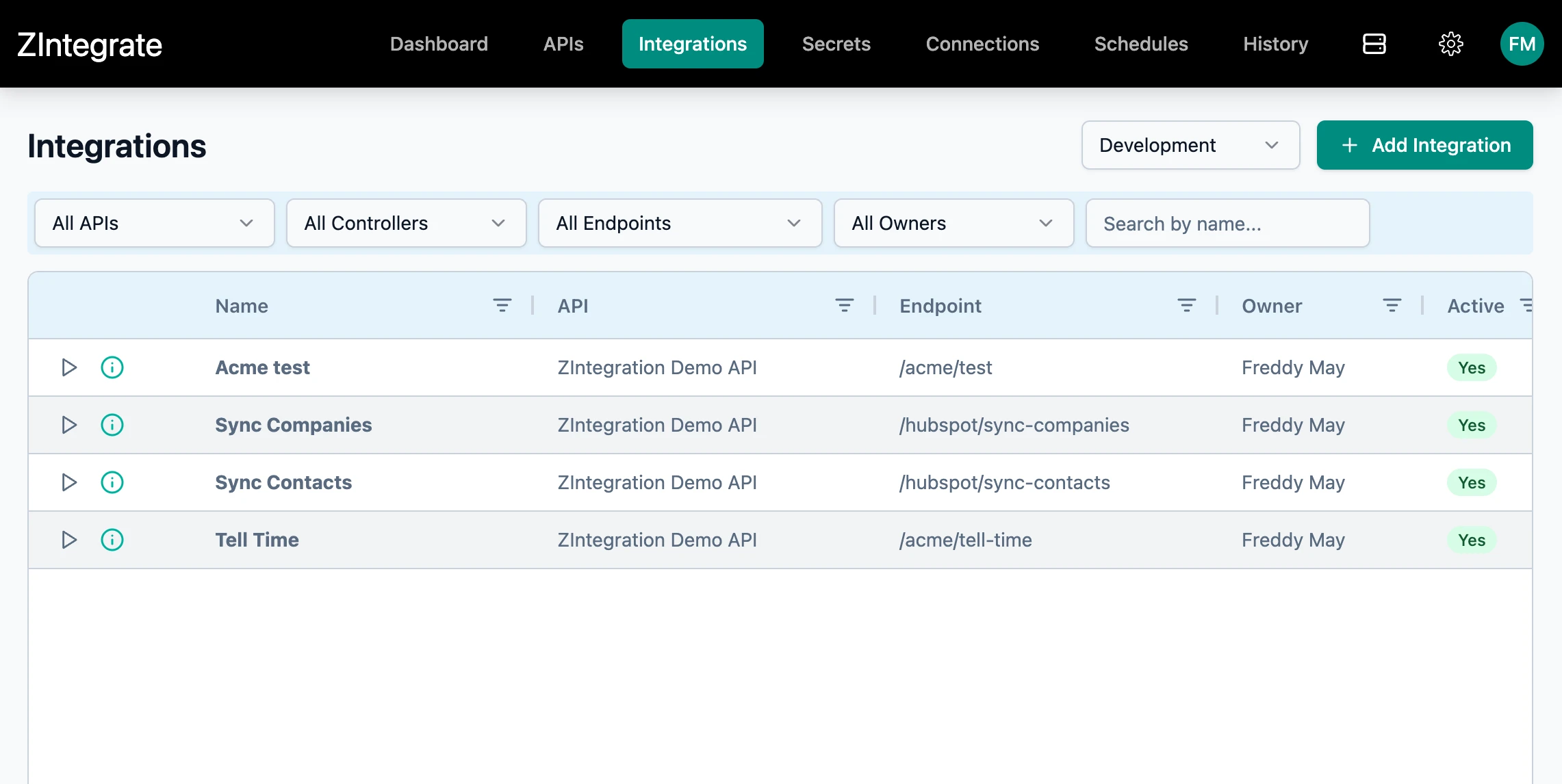 ZIntegrate Integration Grid